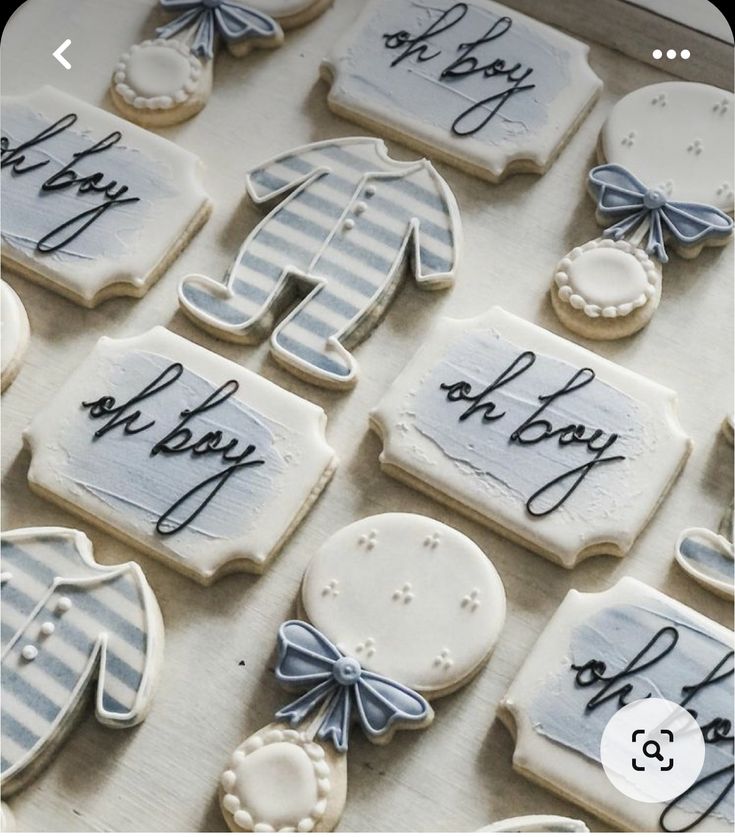 Charming Baby Shower Decorative Cookies with Soft Colors and Playful Designs.