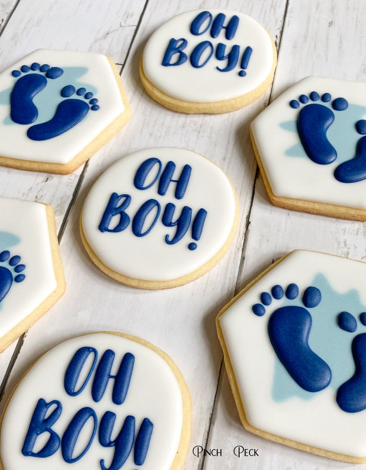 Cheerful Blue Motif Cookies Perfect for Baby Showers and Welcoming New Arrivals