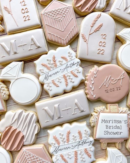 Boho Wedding Shower Cookies Decorated