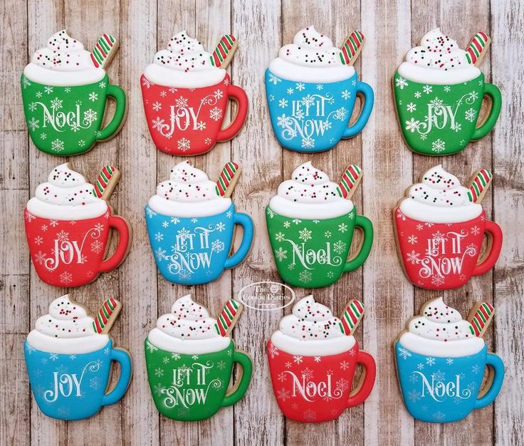 Cheerful Holiday-Themed Mug Designs Inspire Whimsical Seasonal Nail Art