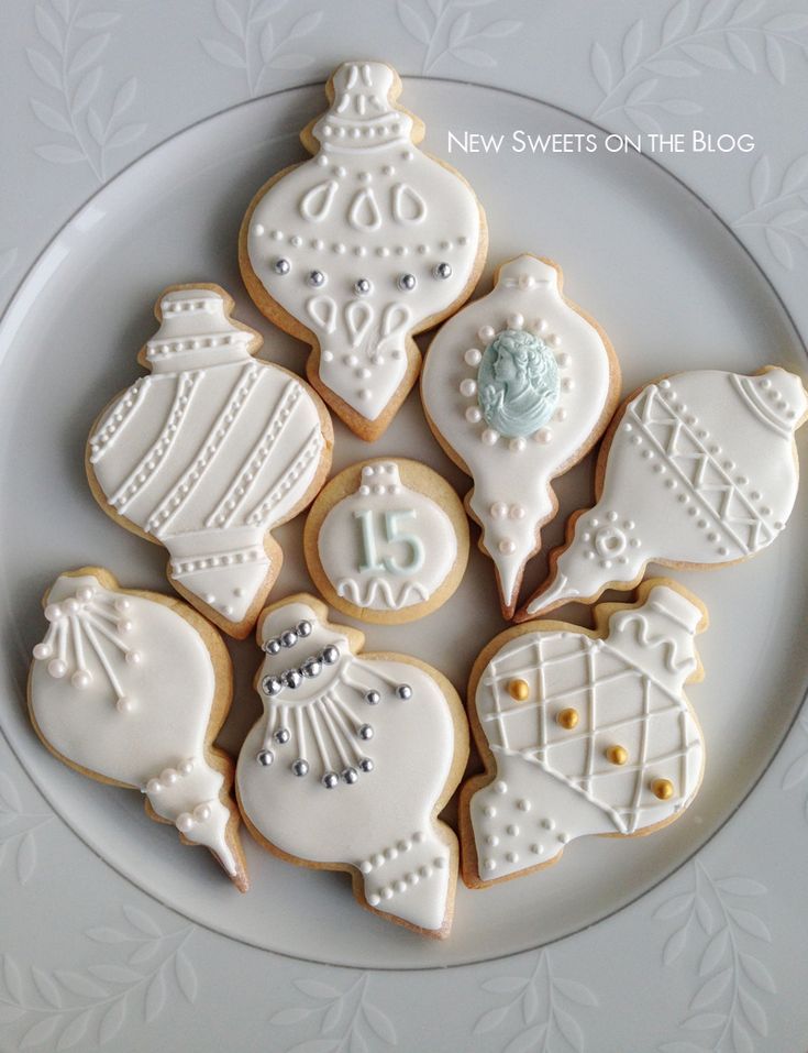 Elegant Ornate Sugar Cookies Designed as Decorative Ornaments