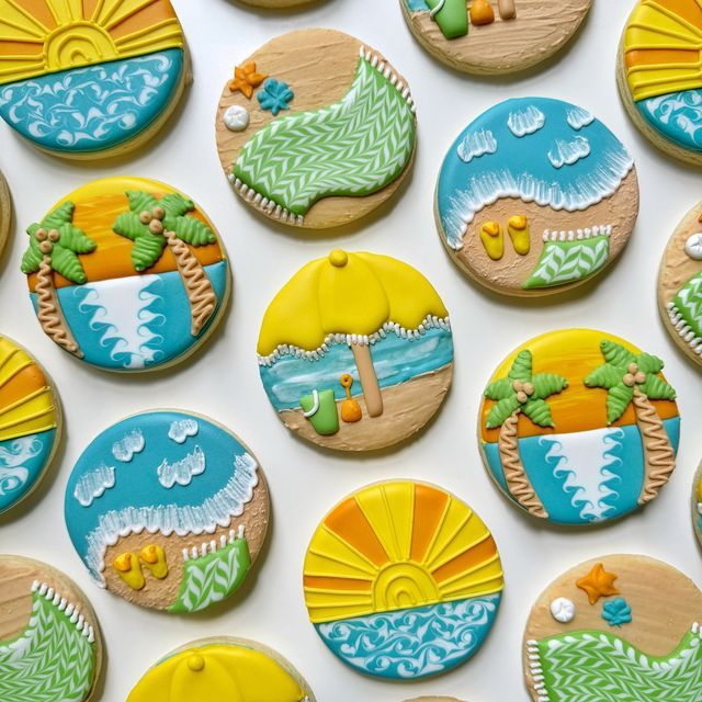 Vibrant Summer-Inspired Beach-Themed Cookies for Coastal Celebrations