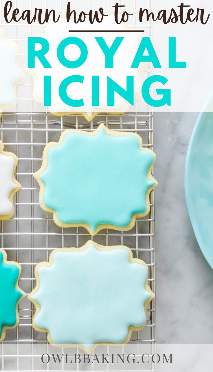 Intricate Decorative Cookies with Turquoise and White Royal Icing for Celebrations.