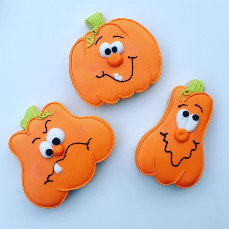 Cute Pumpkin Cookies Decorated