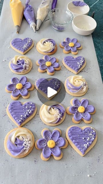 Intricate Decorative Cookies Showcase Artistic Flair in Vibrant Purple Hues.