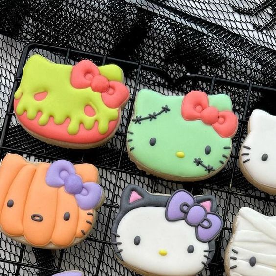 Whimsical Cookie Designs: Vibrant Faces and Creative Inspirations for Nail Art.