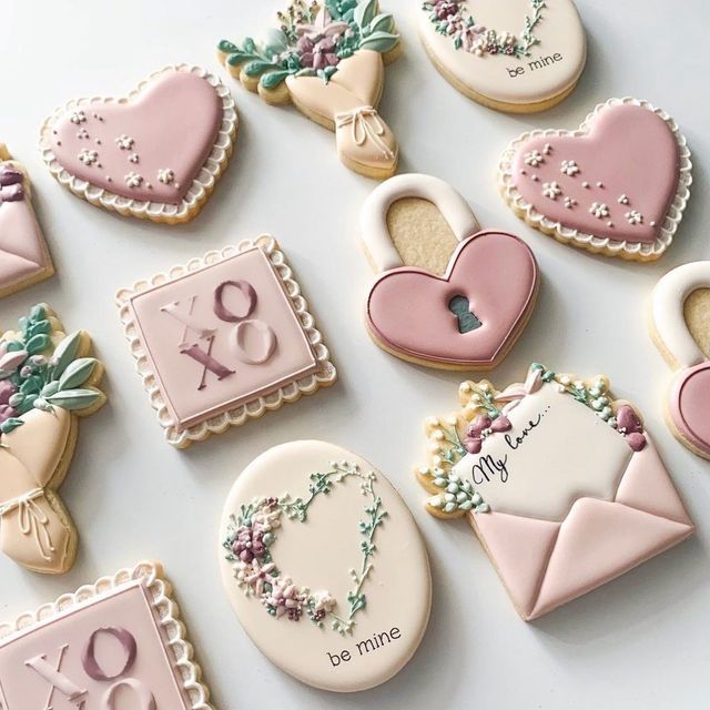 Whimsical Pastel Heart-Shaped Cookies for Romantic Occasions