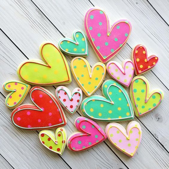 Whimsical Heart-Shaped Cookies: A Colorful Delight for Every Celebration