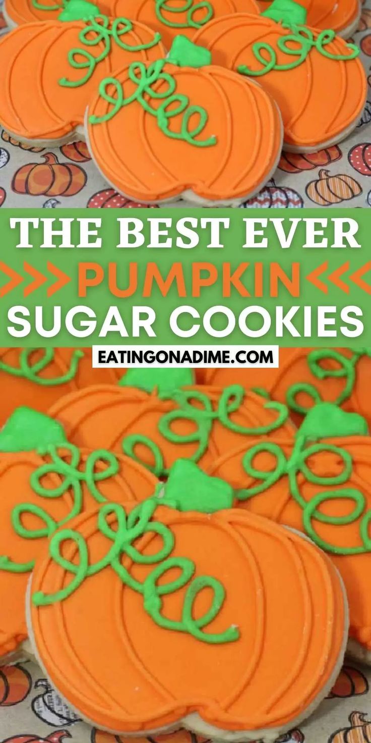 Festive Pumpkin-Shaped Sugar Cookies: Cheerful Autumn Treats with Vibrant Colors and Whimsical Designs.