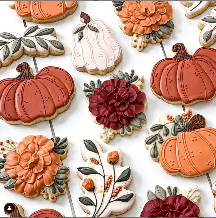 Vibrant Autumn-Inspired Cookie Designs Celebrate Seasonal Aesthetics and Culinary Artistry.