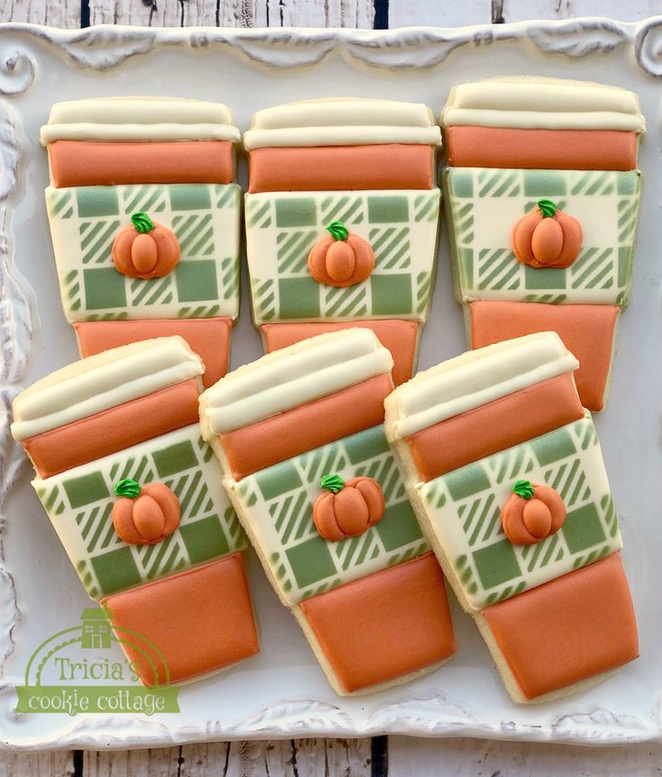 Charming Pumpkin Spice Latte Decorated Cookies for Festive Fall Gatherings.