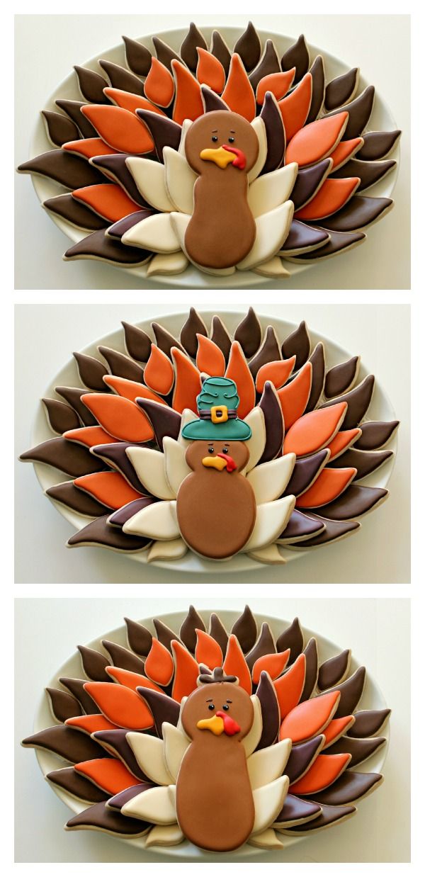 Festive Whimsical Turkey Cookie Design for Thanksgiving Celebrations