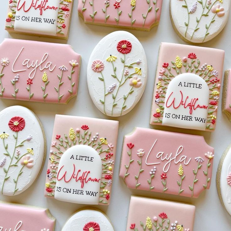 Charming Pastel Floral Iced Cookies Perfect for Celebrations.