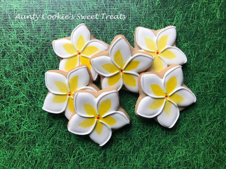 Elegant Decorative Flower-Shaped Cookies with Bright White Petals and Cheerful Yellow Centers.