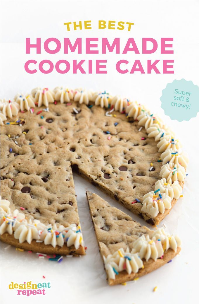 Festive Homemade Cookie Cake: Chewy Center, Frosting Swirls, and Easy to Share!