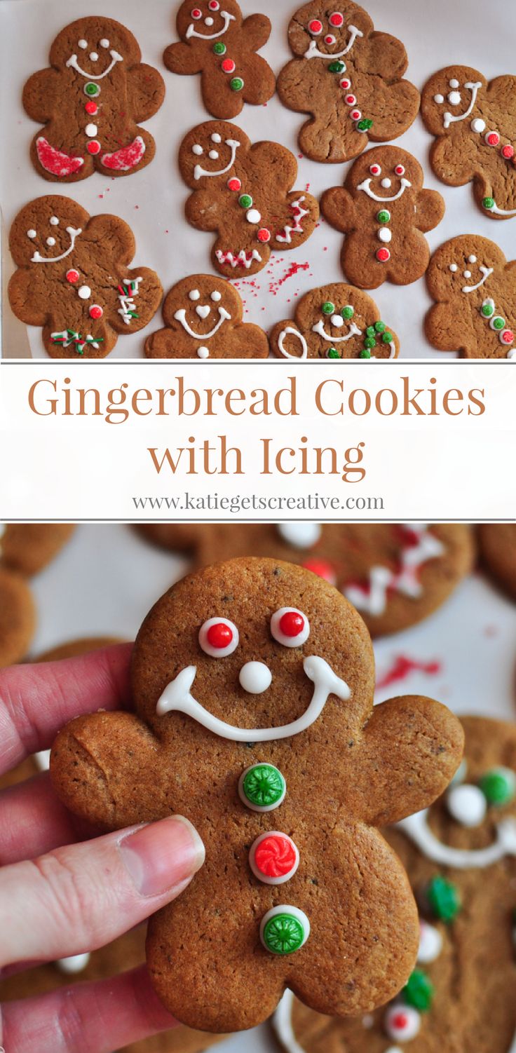 Festive Gingerbread Cookies: Whimsical Figures Enhanced with Colorful Icing and Cheerful Expressions.