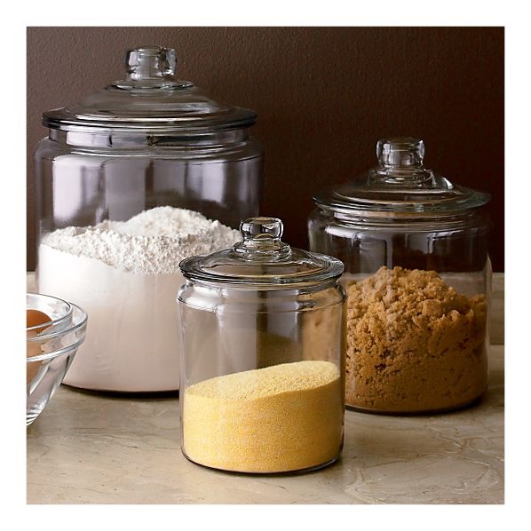 Elegant Storage Solution: Glass Jars for Organized Baking Essentials.