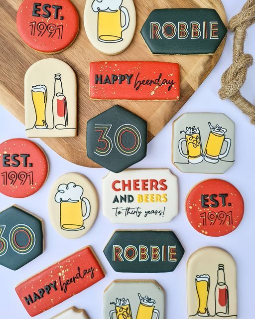 Beer-Themed Cookie Decorations: Colorful Festive Shapes for Celebrations