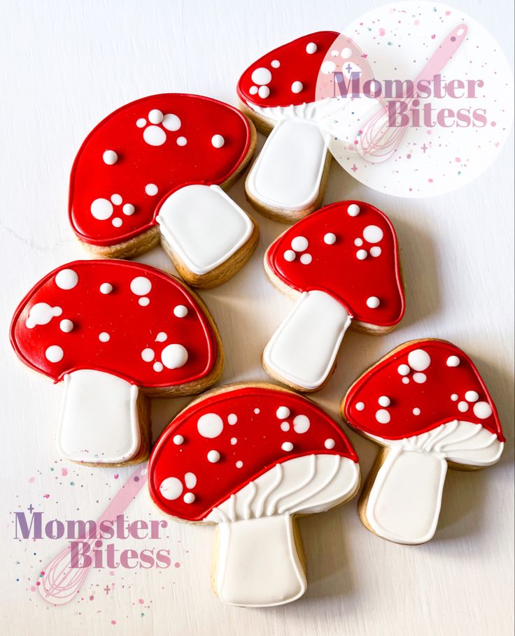 Vibrant Mushroom-Shaped Cookies: Whimsical Treats for Any Celebration.