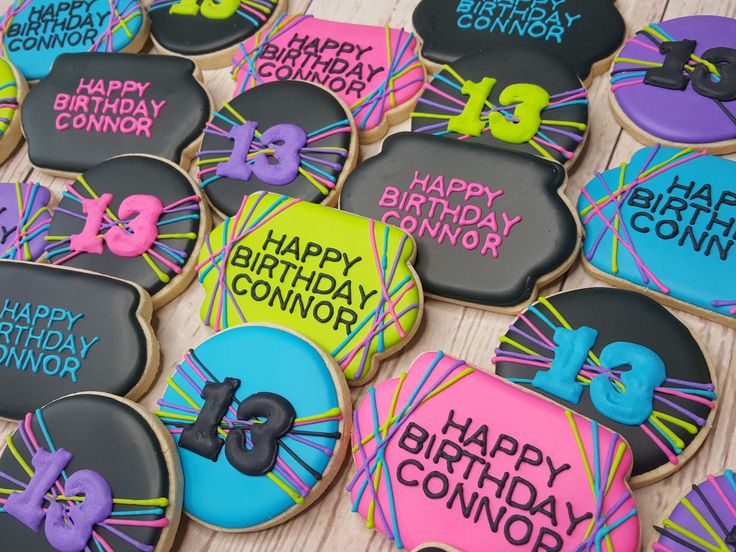 Neon Party Cookies Decorated