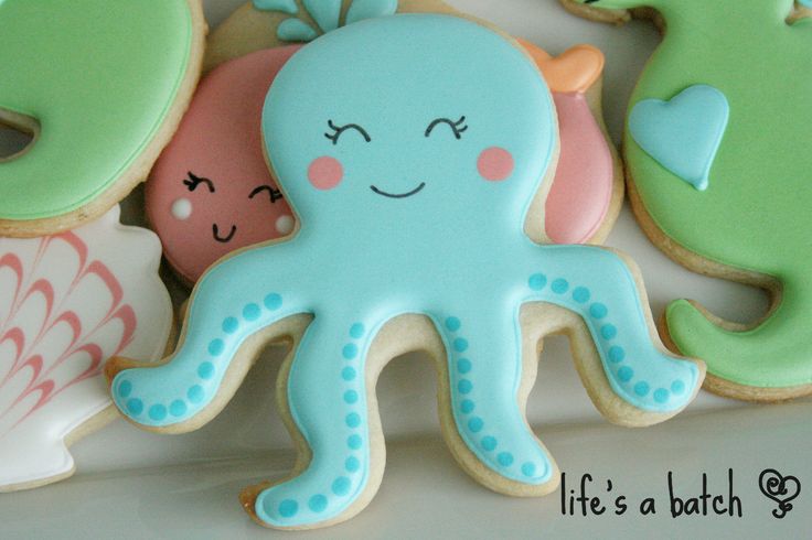 Octopus Sugar Cookies Decorated