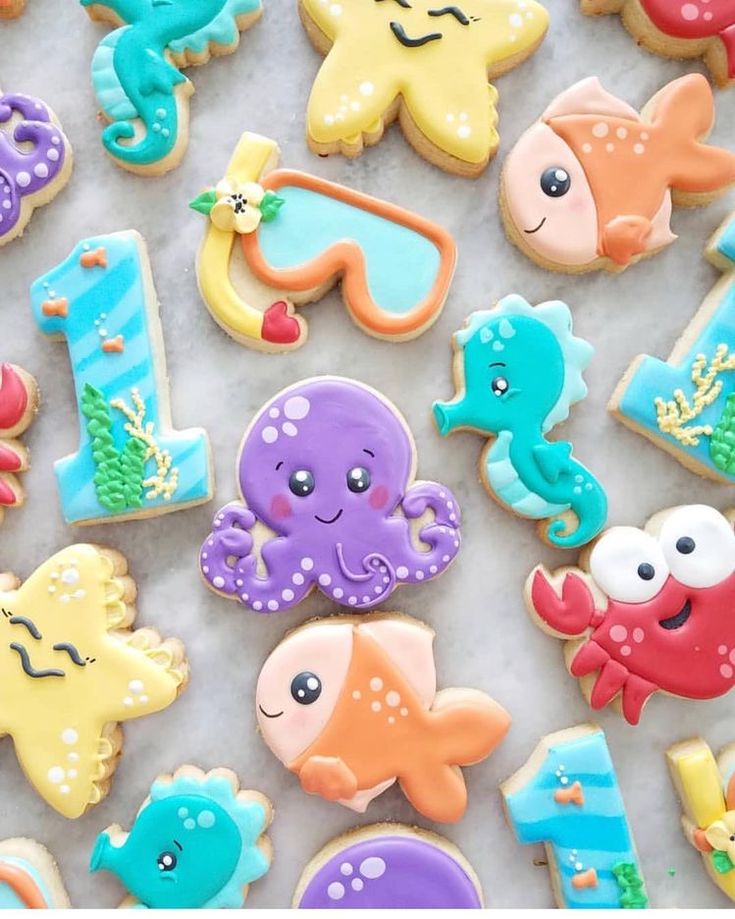 Whimsical Sea-Themed Sugar Cookies for Kids' Celebrations