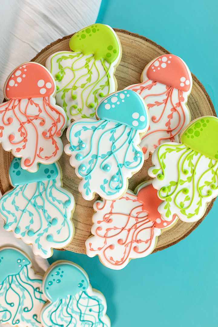 Vibrant Ocean-Inspired Jellyfish Cookies for Festive Celebrations.