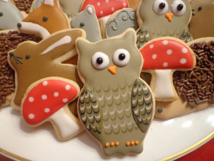 Whimsical Animal and Mushroom Cookies Create a Playful Enchantment.