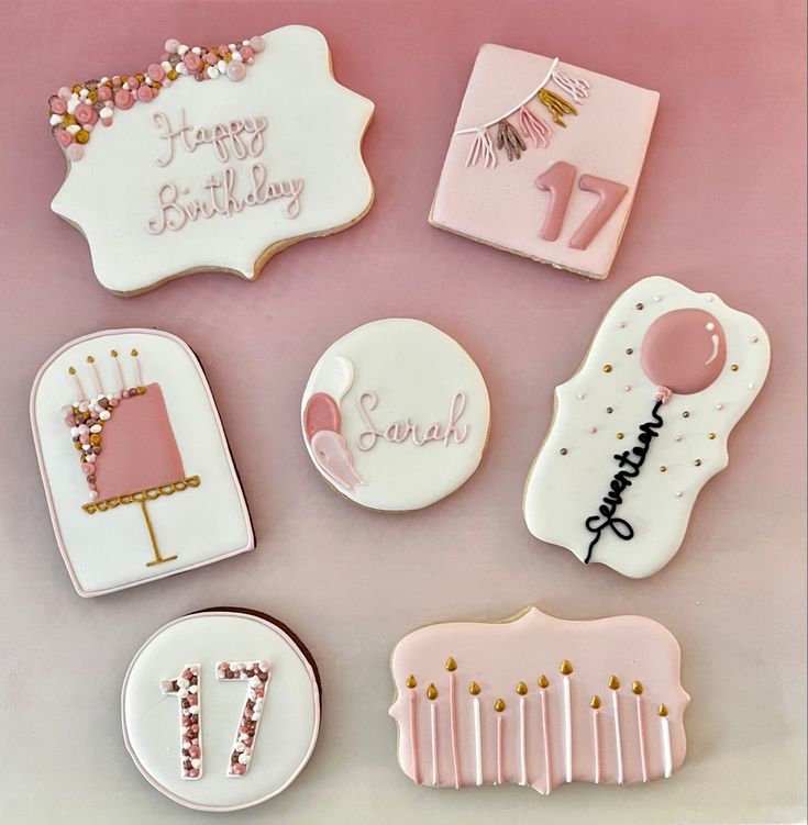 Pastel Decorative Cookies: Cheerful Birthday Treats with Intricate Designs