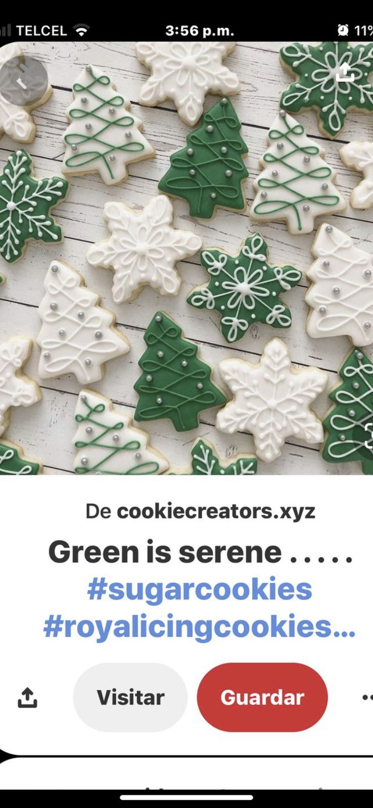 Festive Cookie Designs: Whimsical Christmas Shapes in Green and White