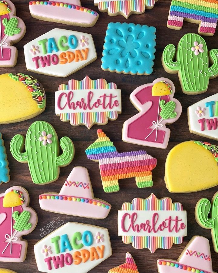 Vibrant Celebration-Themed Colorful Cookies with Festive Designs.