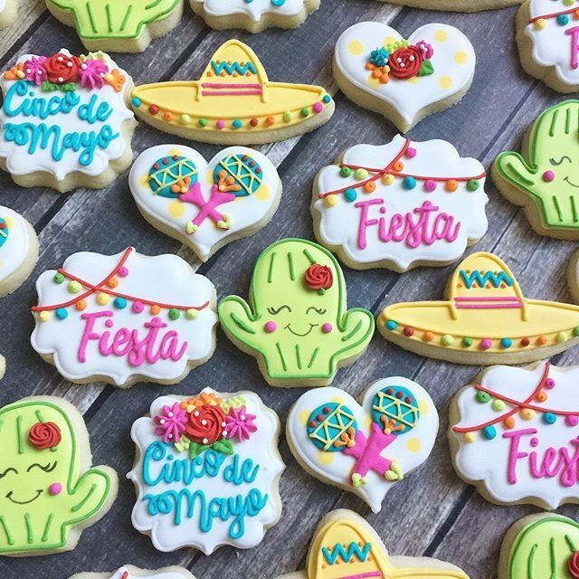 Vibrant Cinco de Mayo Sugar Cookies with Festive Designs and Cheerful Elements.