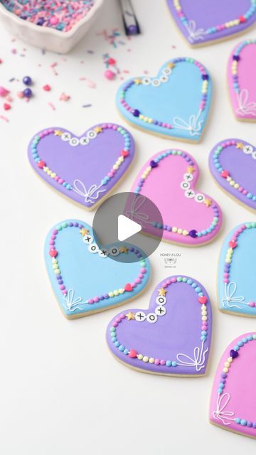 Whimsical Heart-Shaped Cookies with Colorful Icing and Sprinkles for Joyful Celebrations