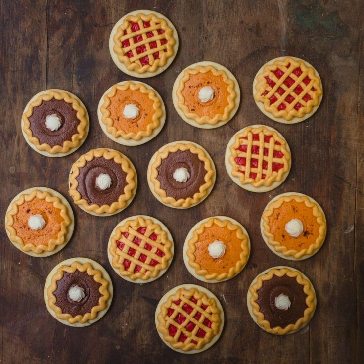 Vibrant Pie-Inspired Cookies with Intricate Designs Perfect for Festive Celebrations.