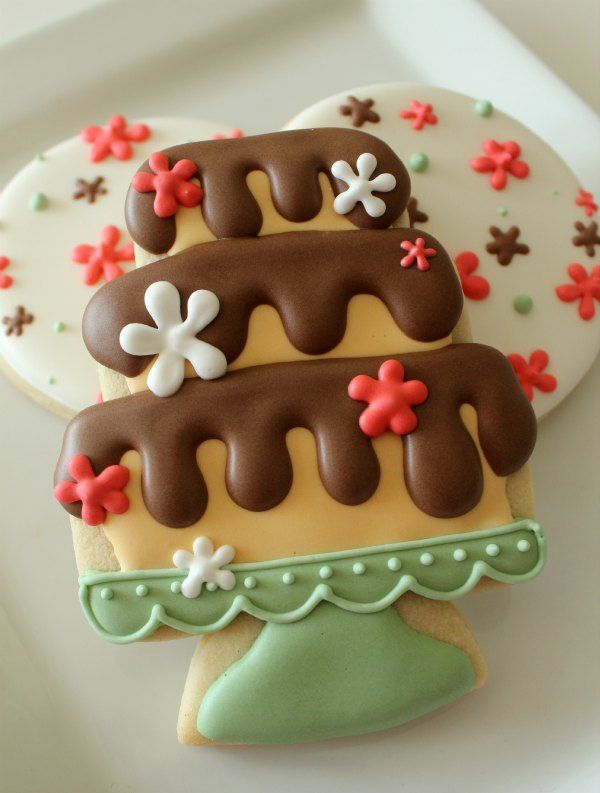 Tiered Cake Cookies Decorated