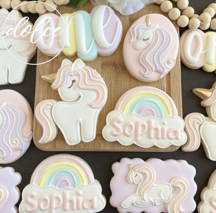 Whimsical Unicorn-Themed Cookies in Soft Pastel Colors for Celebrations