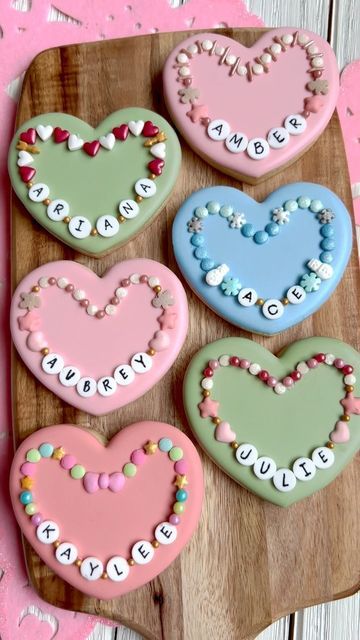 Whimsical Heart-Shaped Cookies: A Delightful Display of Colorful Icing and Creative Designs.