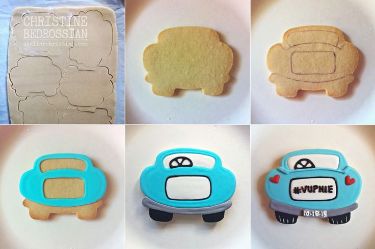 Vintage Car-Shaped Colorful Cookies: A Charming Decorated Treat for Themed Events