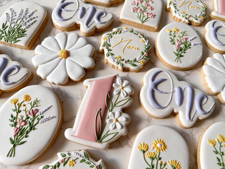 Artfully Crafted Floral Cookies: A Vibrant Fusion of Color and Intricate Icing Designs