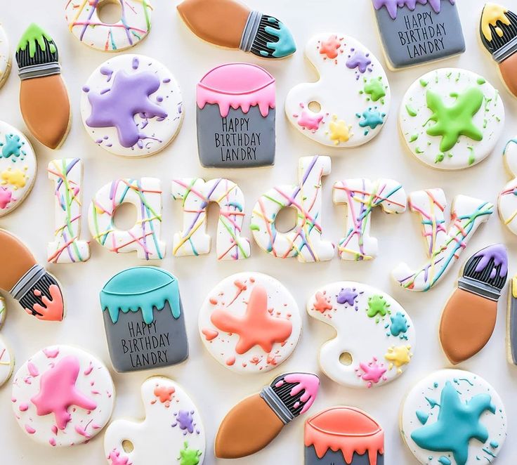 Vibrant Cookie Designs Inspired by Art Supplies for a Creative Celebration