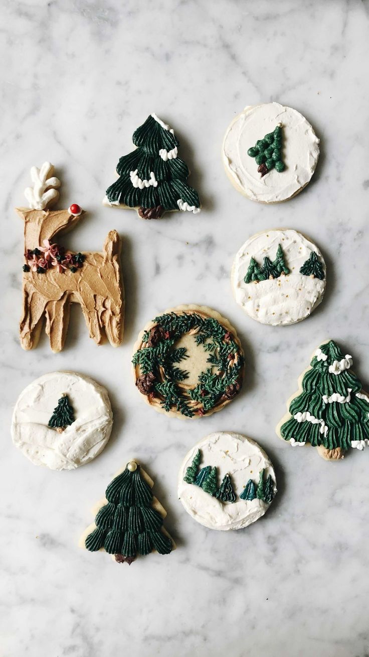 Intricately Frosted Festive Cookies: Capturing Holiday Spirit with Playful Charm.