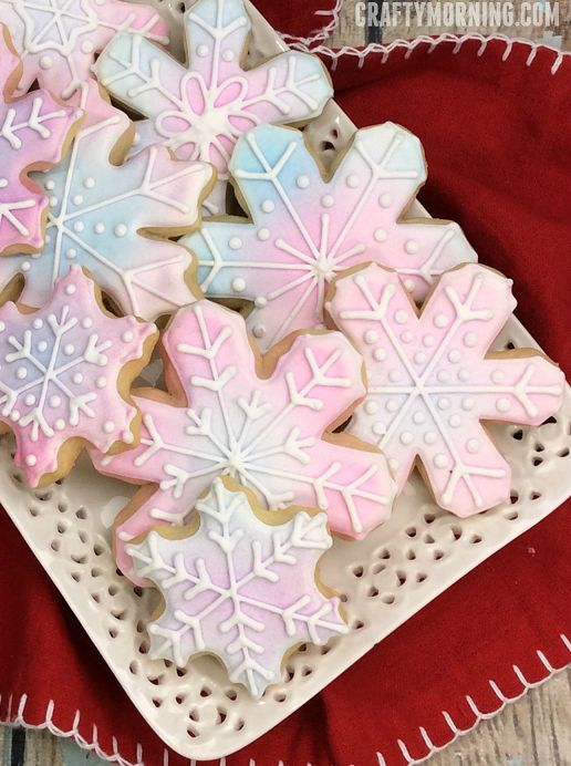 Delightful Snowflake Cookies: Pastel Decorated Winter Treats for Festive Celebrations.