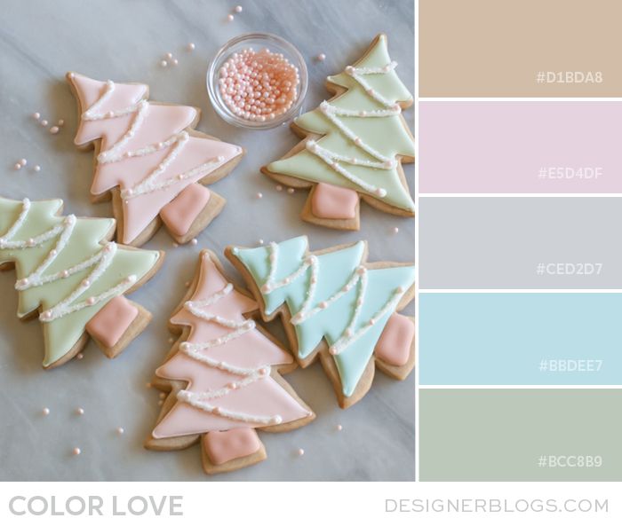 Elegant Pastel Christmas Cookie-Inspired Holiday Nail Design.