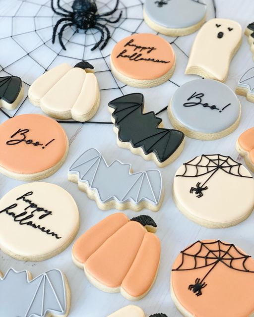 Festive Halloween Cookie Designs with Playful Icing and Seasonal Colors.