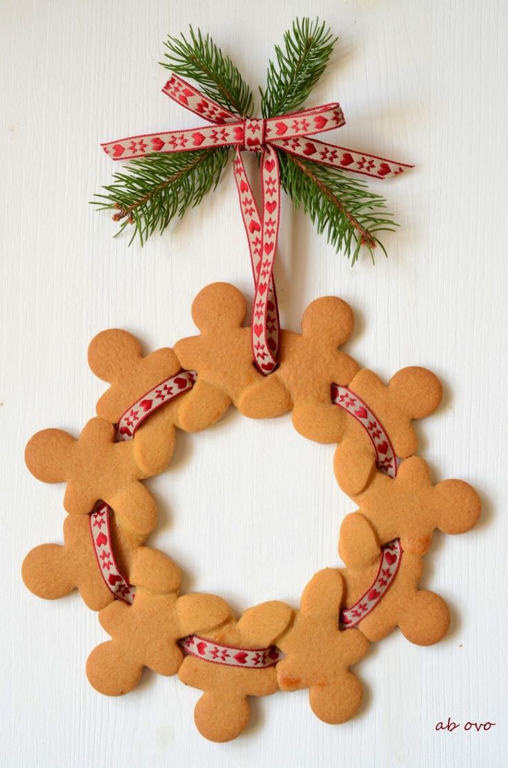 Holiday Gingerbread Cookie Wreath: A Festive Blend of Baking and Decoration.