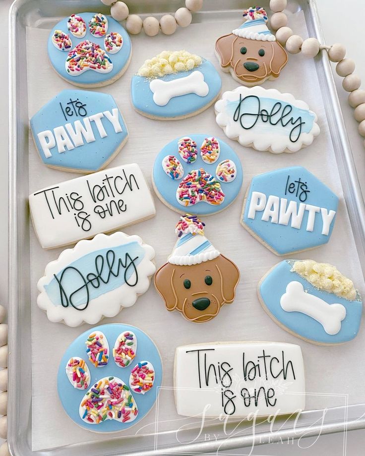 Playful Dog-Themed Colorful Cookies for Pet Celebrations