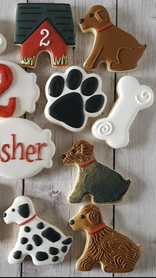 Playful Dog-Themed Cookies: Delightfully Decorated Treats for Pet Lovers' Celebrations