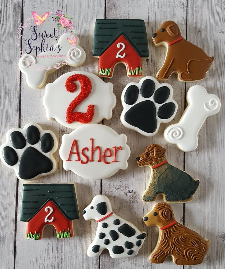 Dog Cookies Decorated Royal Icing