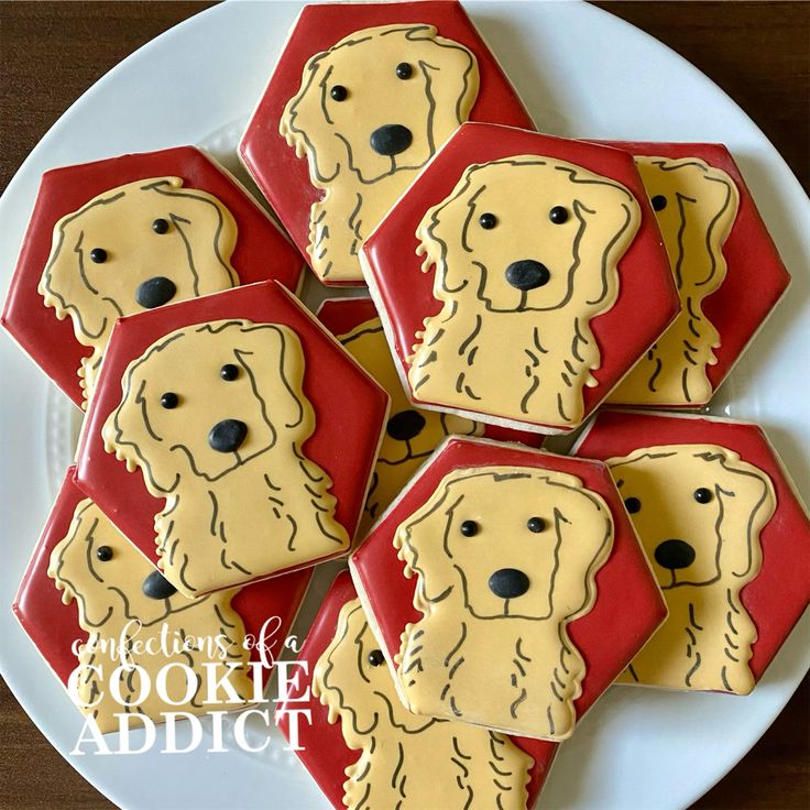 Charming Hand-Painted Golden Retriever Cookies for Dog-Themed Events