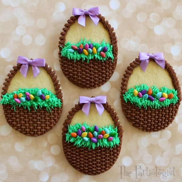 Festive Decorative Easter Cookies with Vibrant Grass-Frosting and Colorful Candy Accents.